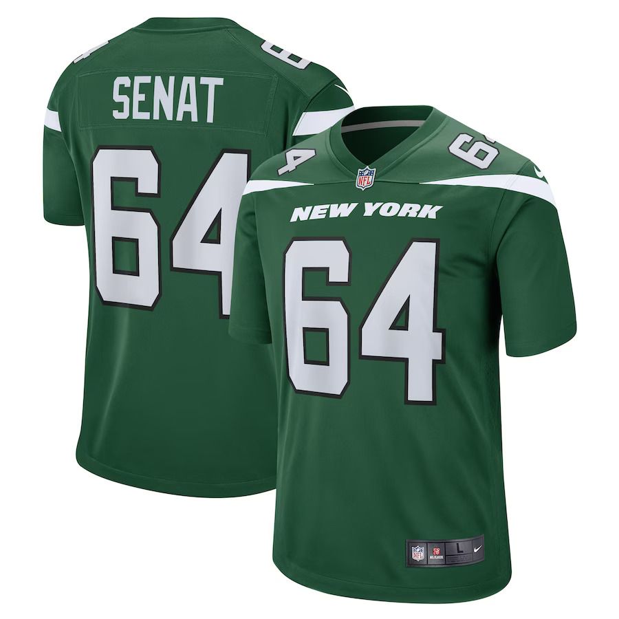 Men New York Jets #64 Greg Senat Nike Gotham Green Game Player NFL Jersey